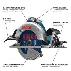 Bosch 15 Amp 7-1/4 in. Corded Circular Saw with 24-Tooth Carbide Blade and Carrying Bag -Power Tools Sales Store bosch circular saws cs10 40 1000