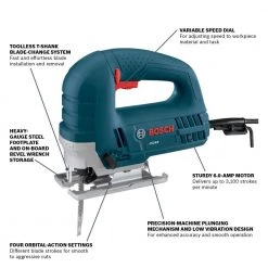 Bosch 6 Amp Corded Variable Speed Top-Handle Jig Saw Kit with Assorted Blades and Carrying Case -Power Tools Sales Store bosch jigsaws js260 40 1000