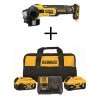 DEWALT 20V MAX XR Cordless Brushless 4-1/2 in. Slide Switch Small Angle Grinder with 20V MAX XR Lithium-Ion 6Ah & 4Ah Batteries