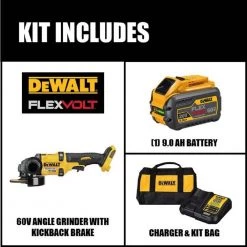 DEWALT FLEXVOLT 60-Volt MAX Cordless Brushless 4-1/2 in. - 6 in. Small Angle Grinder & (1) FLEXVOLT 9.0Ah Battery 18 DEWALT FLEXVOLT 60-Volt MAX Cordless Brushless 4-1/2 in. - 6 in. Small Angle Grinder & (1) FLEXVOLT 9.0Ah Battery -Power Tools Sales Store dewalt angle grinders dcg418x1 e1 1000