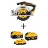 DEWALT 20V MAX Cordless Brushless 6-1/2in. Circ Saw with 20V MAX XR 6Ah Battery, 20V MAX XR 4Ah Battery and 20V MAX 2Ah Battery