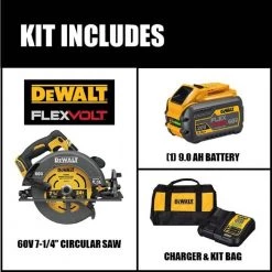 DEWALT FLEXVOLT 60-Volt MAX Cordless Brushless 7-1/4 in. Circular Saw with Brake with (1) FLEXVOLT 9.0Ah Battery -Power Tools Sales Store dewalt circular saws dcs578x1 e1 1000
