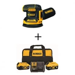DEWALT 20-Volt MAX XR Cordless Brushless 5 in. Random Orbital Sander with (1) Battery 6.0Ah, (1) Battery 4.0Ah & Charger