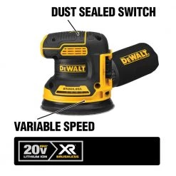 DEWALT 20-Volt MAX XR Cordless Brushless 5 in. Random Orbital Sander with (1) Battery 6.0Ah, (1) Battery 4.0Ah & Charger -Power Tools Sales Store dewalt disc sanders dcw210bdcb246ck fa 1000