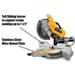 DEWALT 15 Amp Corded 12 in. Double Bevel Sliding Compound Miter Saw, Blade Wrench and Material Clamp -Power Tools Sales Store dewalt miter saws dws779 40 1000