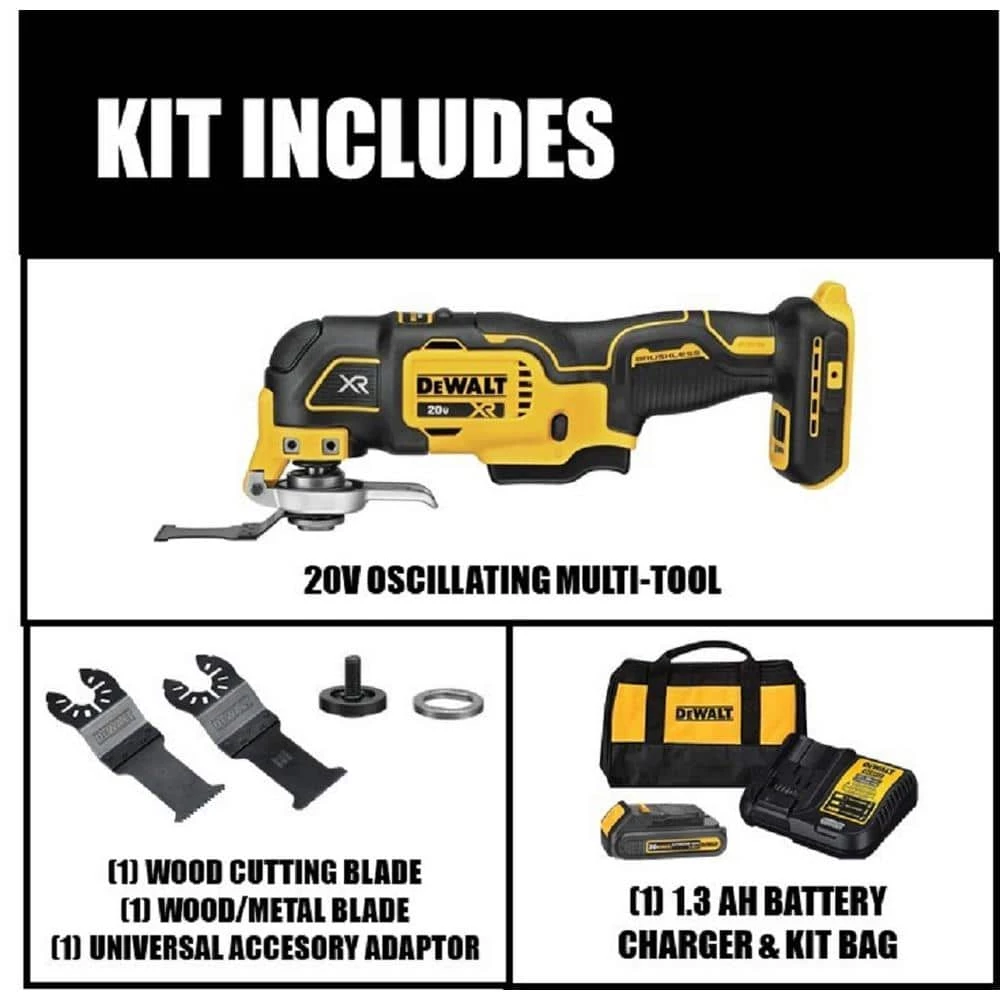 DEWALT 20-Volt MAX XR Cordless Brushless 3-Speed Oscillating Multi-Tool with (1) 20-Volt 1.5Ah Battery & Charger 4 DEWALT 20-Volt MAX XR Cordless Brushless 3-Speed Oscillating Multi-Tool with (1) 20-Volt 1.5Ah Battery & Charger - Image 2