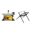 DEWALT 15 Amp Corded 8-1/4 in. Compact Jobsite Tablesaw with Compact Table Saw Stand