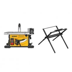 DEWALT 15 Amp Corded 8-1/4 in. Compact Jobsite Tablesaw with Compact Table Saw Stand