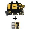 DEWALT ATOMIC 20-Volt MAX Cordless Brushless Compact 1/2 in. Drill/Driver Kit and MAXFIT Screwdriving Set w/ Sleeve (30-Piece)