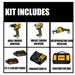 DEWALT ATOMIC 20-Volt MAX Cordless Brushless Compact Drill/Impact Combo Kit (2-Tool) with ATOMIC Compact Reciprocating Saw -Power Tools Sales Store dewalt power tool combo kits dck278c2w369b e1 1000