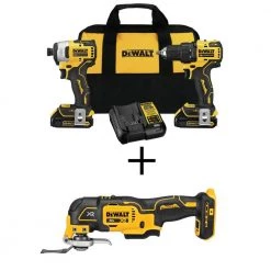 DEWALT ATOMIC 20-Volt Cordless Brushless Compact Drill/Impact Combo Kit (2-Tool)w/20-Volt Brushless Oscillating Tool(Tool Only)