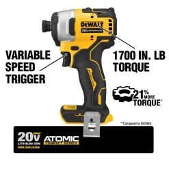 DEWALT ATOMIC 20-Volt MAX Cordless Brushless Combo Kit (4-Tool), (1) 5.0Ah Battery, (2) 2.0 Ah Batteries, Charger & Bag -Power Tools Sales Store dewalt power tool combo kits dck489d2wdcb205 a0 1000