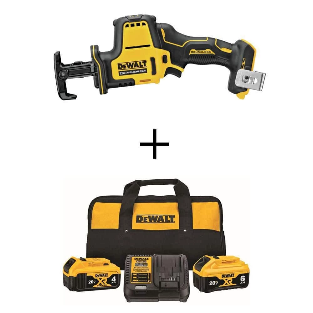 DEWALT ATOMIC 20-Volt MAX Cordless Brushless Compact Reciprocating Saw (Tool-Only) with 20V 6Ah & 4Ah Batteries, Charger & Bag 3 DEWALT ATOMIC 20-Volt MAX Cordless Brushless Compact Reciprocating Saw (Tool-Only) with 20V 6Ah & 4Ah Batteries, Charger & Bag