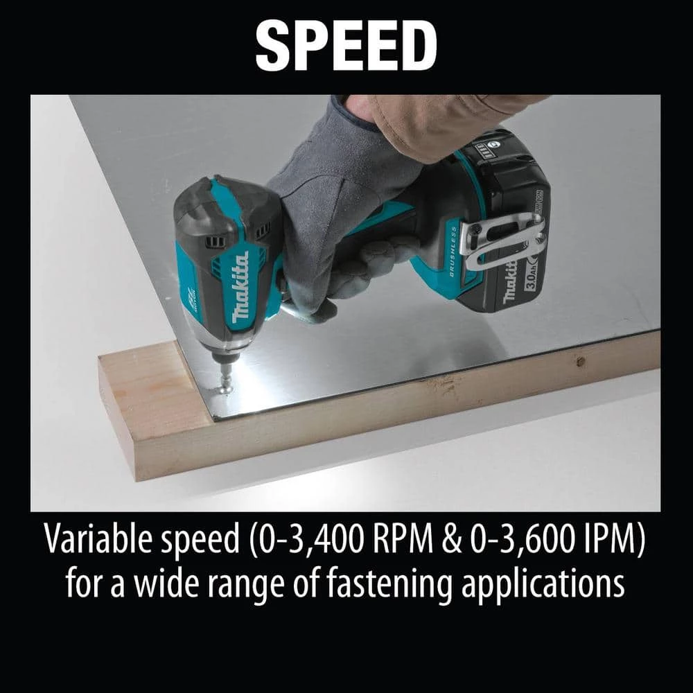 Makita 18V LXT Lithium-Ion Brushless Cordless Impact Driver Kit with (1) Battery 3.0Ah 13 Makita 18V LXT Lithium-Ion Brushless Cordless Impact Driver Kit with (1) Battery 3.0Ah - Image 11