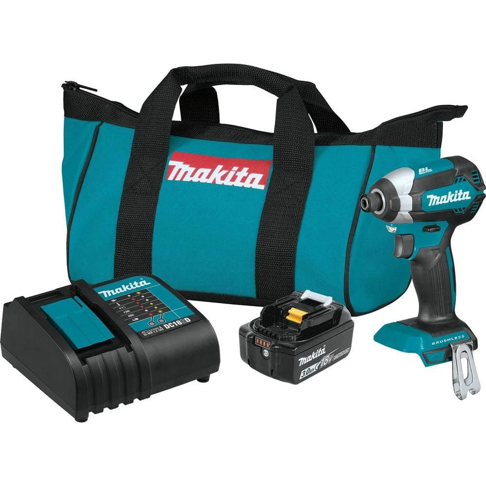 Makita 18V LXT Lithium-Ion Brushless Cordless Impact Driver Kit with (1) Battery 3.0Ah 3 Makita 18V LXT Lithium-Ion Brushless Cordless Impact Driver Kit with (1) Battery 3.0Ah