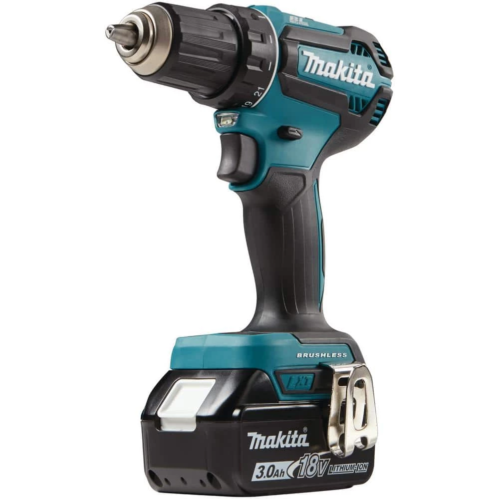 Makita 18V LXT Lithium-Ion Brushless Cordless 1/2 in. Driver-Drill Kit, 3.0Ah 15 Makita 18V LXT Lithium-Ion Brushless Cordless 1/2 in. Driver-Drill Kit, 3.0Ah - Image 13