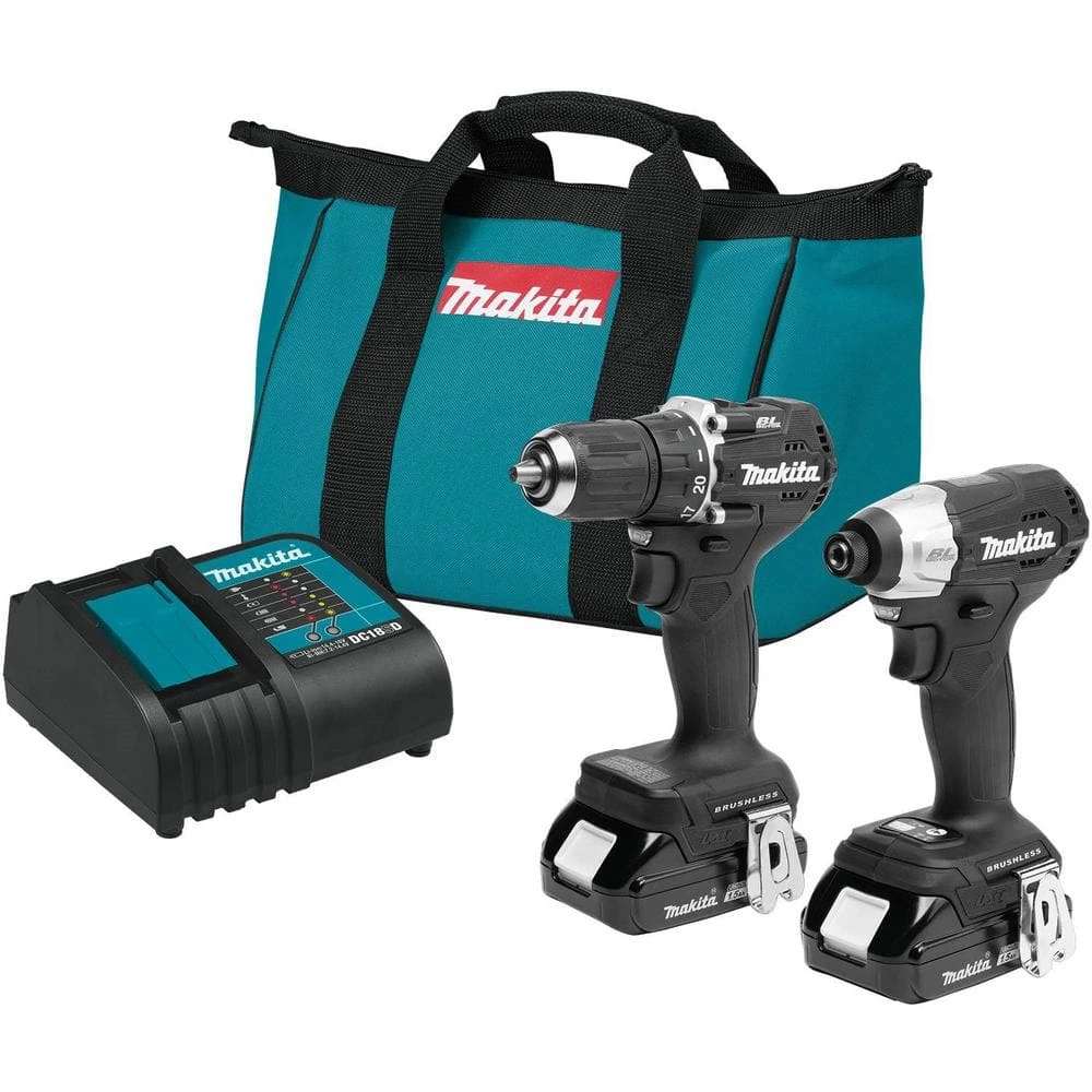 Makita 18V LXT Sub-Compact Lithium-Ion Brushless Cordless 2-piece Combo Kit (Driver-Drill/Impact Driver) 1.5Ah 3 Makita 18V LXT Sub-Compact Lithium-Ion Brushless Cordless 2-piece Combo Kit (Driver-Drill/Impact Driver) 1.5Ah