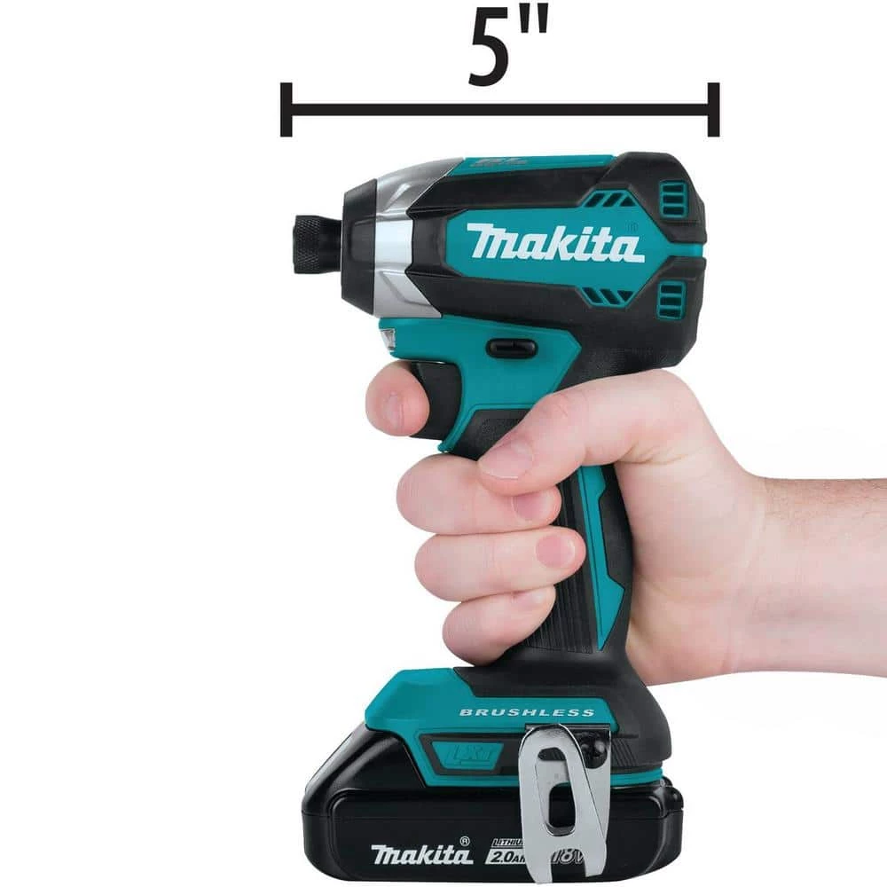 Makita 18V LXT Lithium-Ion Brushless Cordless Hammer Drill and Impact Driver Combo Kit (2-Tool) w/ (2) 2Ah Batteries, Bag 8 Makita 18V LXT Lithium-Ion Brushless Cordless Hammer Drill and Impact Driver Combo Kit (2-Tool) w/ (2) 2Ah Batteries, Bag - Image 6