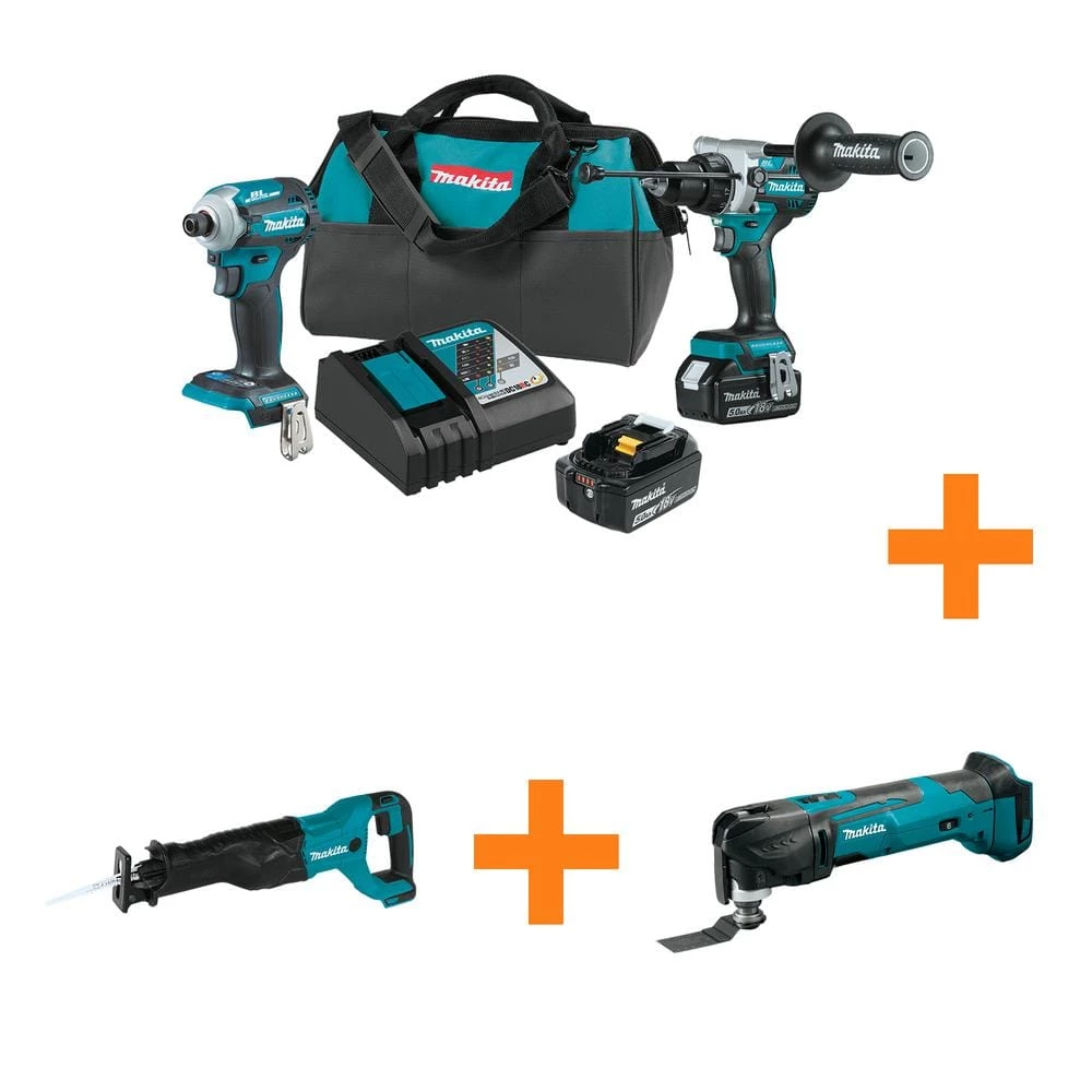 Makita 18V LXT Lithium-ion Brushless 2-pc Combo Kit 5.0Ah with bonus 18V LXT Recipro Saw and 18V LXT Multi-Tool 17 Makita 18V LXT Lithium-ion Brushless 2-pc Combo Kit 5.0Ah with bonus 18V LXT Recipro Saw and 18V LXT Multi-Tool - Image 15