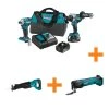 Makita 18V LXT Lithium-ion Brushless 2-pc Combo Kit 5.0Ah with bonus 18V LXT Recipro Saw and 18V LXT Multi-Tool
