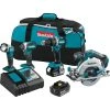 Makita 18V LXT Lithium-Ion Brushless Cordless Combo Kit Hammer Drill/ Impact Driver/ Circular Saw/ Flashlight