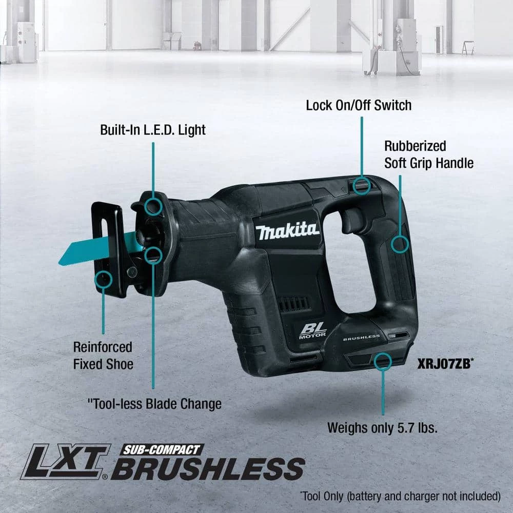 Makita 18V LXT Sub-Compact Lithium-Ion Brushless Cordless Reciprocating Saw (Tool-Only) 4 Makita 18V LXT Sub-Compact Lithium-Ion Brushless Cordless Reciprocating Saw (Tool-Only) - Image 2