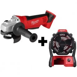 Milwaukee M18 18V Lithium-Ion Cordless 4-1/2 in. Cut-Off/Grinder with M18 Jobsite Fan