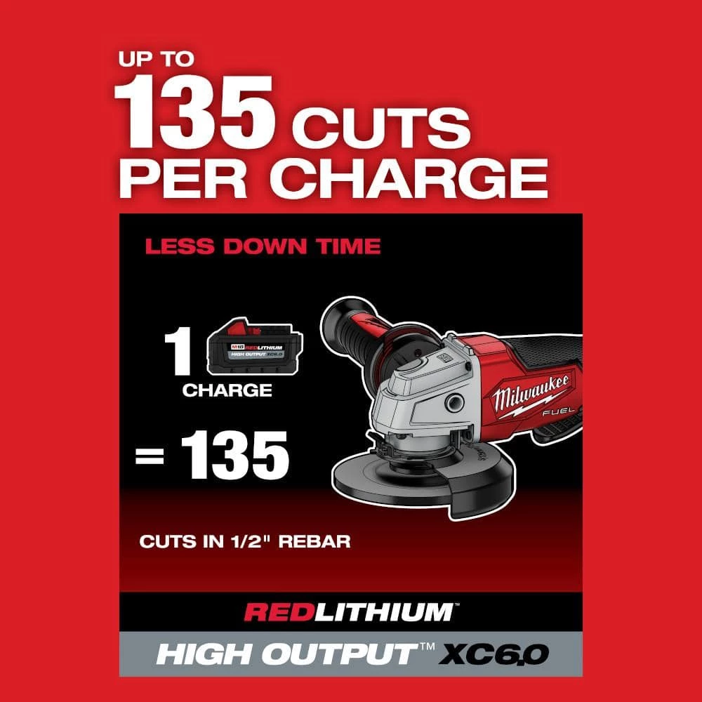 Milwaukee M18 FUEL 18V Lithium-Ion Brushless Cordless 4-1/2 in./5 in. Grinder and Starter Kit w/(1) 5.0 Ah Battery and Charger 7 Milwaukee M18 FUEL 18V Lithium-Ion Brushless Cordless 4-1/2 in./5 in. Grinder and Starter Kit w/(1) 5.0 Ah Battery and Charger - Image 5