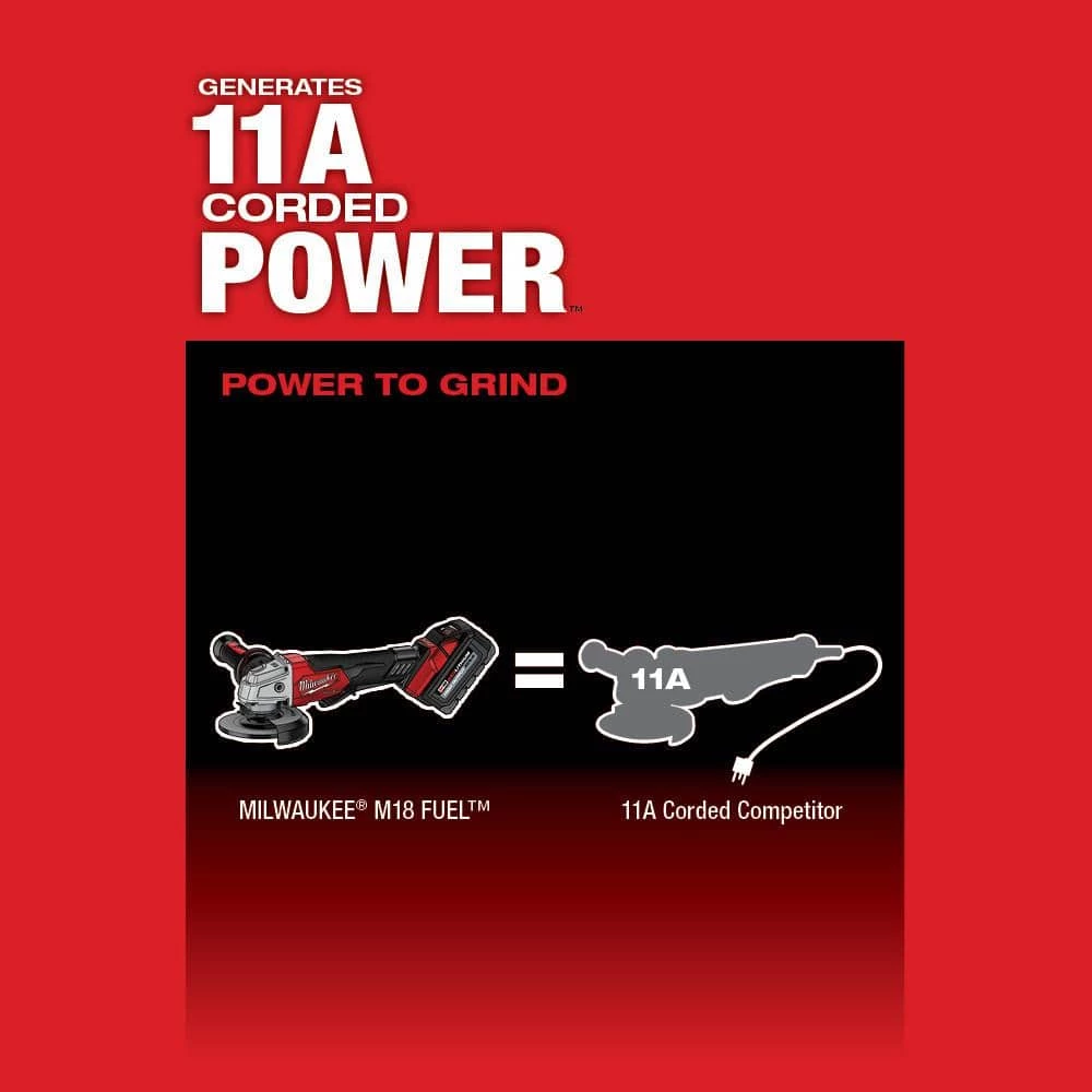 Milwaukee M18 FUEL 18V Lithium-Ion Brushless Cordless 4-1/2 in./5 in. Grinder w/Paddle Switch (Tool-Only) 6 Milwaukee M18 FUEL 18V Lithium-Ion Brushless Cordless 4-1/2 in./5 in. Grinder w/Paddle Switch (Tool-Only) - Image 4