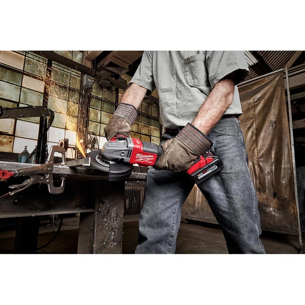Milwaukee M18 FUEL 18V Lithium-Ion Brushless Cordless 4-1/2 in./6 in. Braking Grinder with Paddle Switch (Tool-Only) 11 Milwaukee M18 FUEL 18V Lithium-Ion Brushless Cordless 4-1/2 in./6 in. Braking Grinder with Paddle Switch (Tool-Only) - Image 9