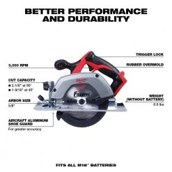 Milwaukee M18 18V Lithium-Ion Cordless 6-1/2 in. Circular Saw W/ M18 Starter Kit (1) 5.0Ah Battery & Charger -Power Tools Sales Store milwaukee circular saws 2630 20 48 59 1850 e1 1000