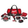Milwaukee M18 18V Lithium-Ion Brushless Cordless Hammer Drill and Circular Saw Combo Kit (2-Tool) with Two 4.0 Ah Batteries
