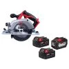 Milwaukee M18 18V Lithium-Ion Cordless 6-1/2 in. Circular Saw w/Two 5.0ah/One 12.0ah and Charger