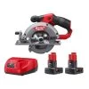 Milwaukee M12 FUEL 12V Li-Ion Brushless Cordless 5-3/8 in. Circular Saw and Blade with Two M12 6.0 Ah Battery Packs & Charger