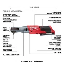 Milwaukee M12 FUEL 12V Lithium-Ion Brushless Cordless 3/8 in. Ratchet and 1/4 in. Impact Wrench with Two 3.0 Ah Batteries -Power Tools Sales Store milwaukee cordless ratchets 2557 20 2552 20 48 11 2412 40 1000