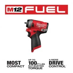 Milwaukee M12 FUEL 12V Lithium-Ion Brushless Cordless 3/8 in. Ratchet and 1/4 in. Impact Wrench with Two 3.0 Ah Batteries -Power Tools Sales Store milwaukee cordless ratchets 2557 20 2552 20 48 11 2412 a0 1000