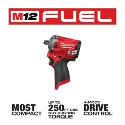 Milwaukee M12 FUEL 12V Lithium-Ion Brushless Cordless 3/8 in. Ratchet and 1/2 in. Impact Wrench with Two 3.0 Ah Batteries -Power Tools Sales Store milwaukee cordless ratchets 2557 20 2555 20 48 11 2412 a0 1000
