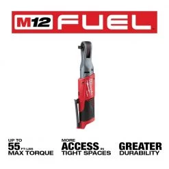 Milwaukee M12 FUEL 12V Lithium-Ion Brushless Cordless 3/8 in. Ratchet and 1/2 in. Impact Wrench with Two 3.0 Ah Batteries -Power Tools Sales Store milwaukee cordless ratchets 2557 20 2555 20 48 11 2412 e1 1000