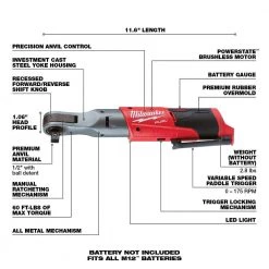 Milwaukee M12 FUEL 12V Lithium-Ion Brushless Cordless 1/2 in. Ratchet (Tool-Only) -Power Tools Sales Store milwaukee cordless ratchets 2558 20 a0 1000