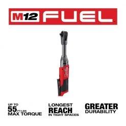Milwaukee M12 FUEL 12V 3/8 in. Lithium-Ion Brushless Cordless Extended Reach Ratchet (Tool-Only) -Power Tools Sales Store milwaukee cordless ratchets 2560 20 40 1000