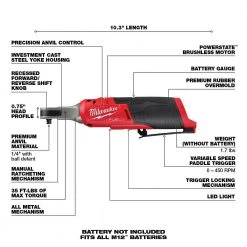 Milwaukee M12 FUEL 12V Lithium-Ion Brushless Cordless High Speed 1/4 in. Ratchet with M12 Rover Flood Light -Power Tools Sales Store milwaukee cordless ratchets 2566 20 2367 20 40 1000
