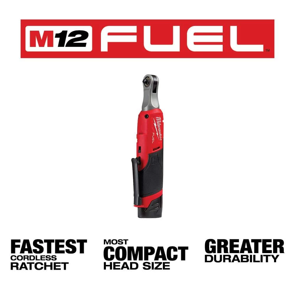 Milwaukee M12 FUEL 12V Cordless High Speed 1/4 in. Ratchet Kit with 3/8 in. Drive SAE and Metric Impact Socket Set (43-Piece) 4 Milwaukee M12 FUEL 12V Cordless High Speed 1/4 in. Ratchet Kit with 3/8 in. Drive SAE and Metric Impact Socket Set (43-Piece) - Image 2