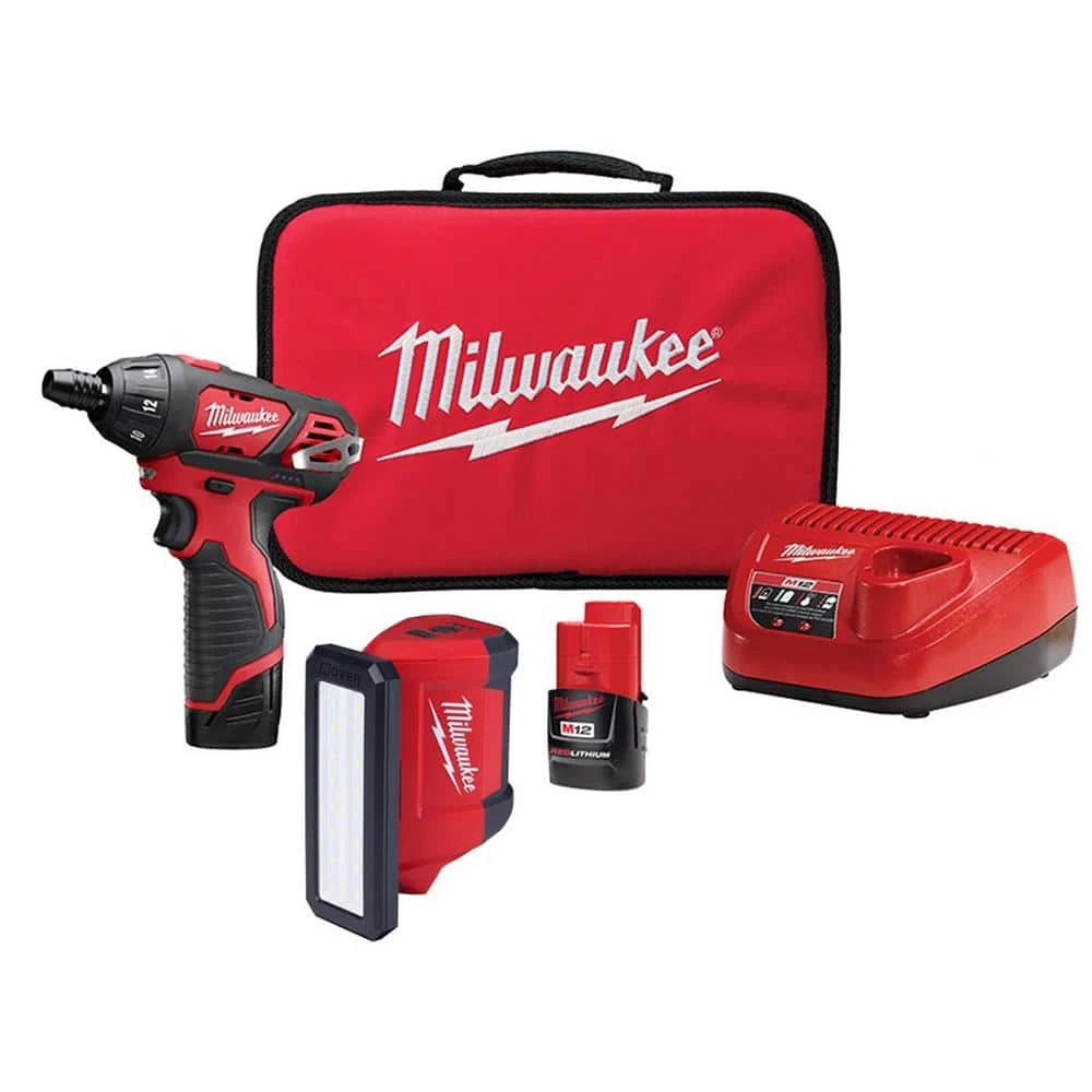 Milwaukee M12 12V Li-Ion Cordless 1/4 in. Hex Screwdriver Kit w/ M12 Service & Repair 700 Lumens Flood Light w/ USB Charging 3 Milwaukee M12 12V Li-Ion Cordless 1/4 in. Hex Screwdriver Kit w/ M12 Service & Repair 700 Lumens Flood Light w/ USB Charging