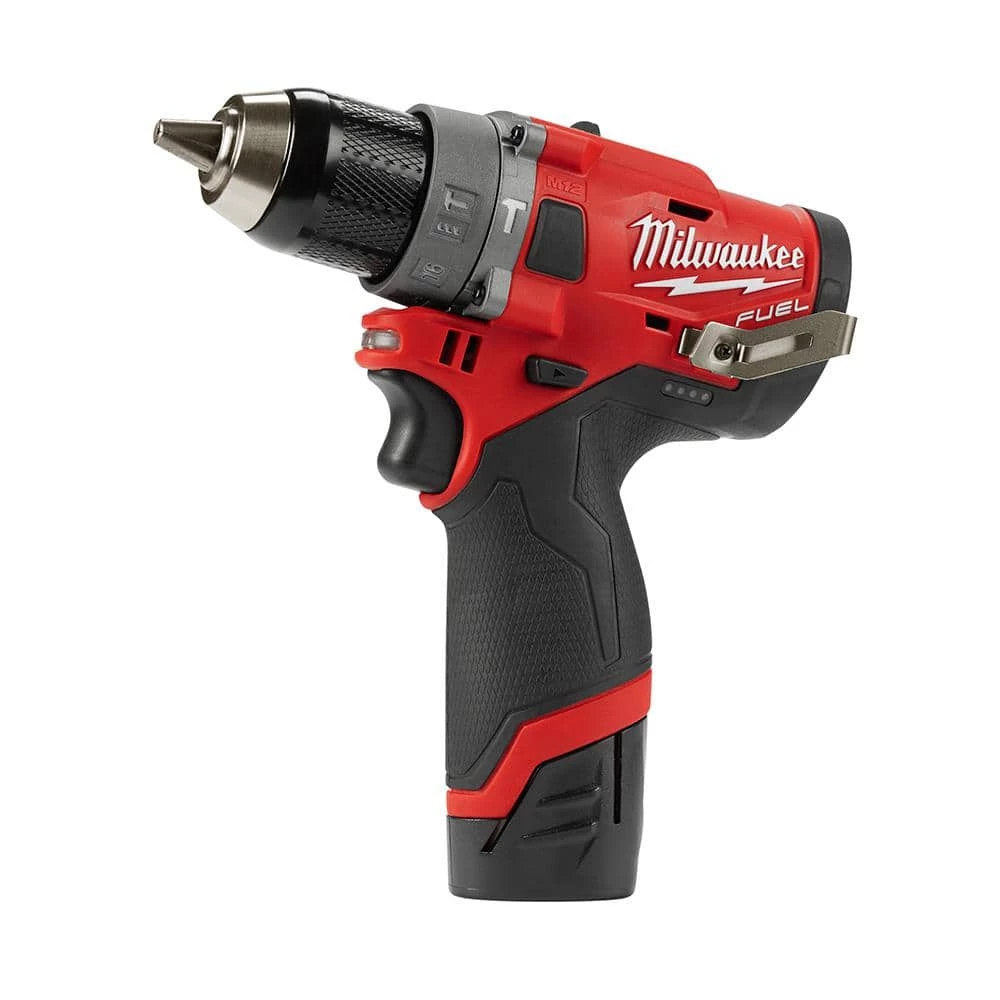 Milwaukee M12 FUEL 12V Lithium-Ion 1/2 in. Brushless Cordless Hammer Drill Driver Kit with M12 3/8 in. Ratchet 9 Milwaukee M12 FUEL 12V Lithium-Ion 1/2 in. Brushless Cordless Hammer Drill Driver Kit with M12 3/8 in. Ratchet - Image 7