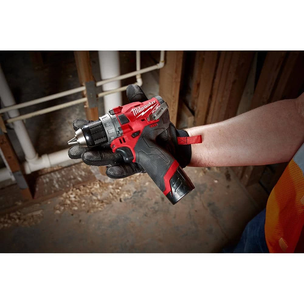Milwaukee M12 FUEL 12V Lithium-Ion 1/2 in. Brushless Cordless Hammer Drill Driver Kit with M12 3/8 in. Ratchet 11 Milwaukee M12 FUEL 12V Lithium-Ion 1/2 in. Brushless Cordless Hammer Drill Driver Kit with M12 3/8 in. Ratchet - Image 9