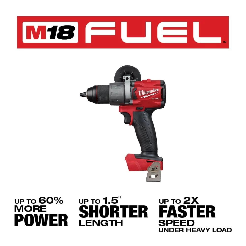 Milwaukee M18 FUEL 18V Lithium-Ion Brushless Cordless 1/2 in. Hammer Drill/Driver (Tool-Only) 4 Milwaukee M18 FUEL 18V Lithium-Ion Brushless Cordless 1/2 in. Hammer Drill/Driver (Tool-Only) - Image 2