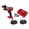 Milwaukee M18 FUEL 18-Volt Lithium-Ion Brushless Cordless 1/2 in. Hammer Drill/Driver w/(2) 5.0 Ah Batteries & Rapid Charger