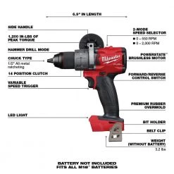 Milwaukee M18 FUEL 18V Lithium-Ion Brushless Cordless 1/2 in. Hammer Drill/Driver (Tool-Only) 17 Milwaukee M18 FUEL 18V Lithium-Ion Brushless Cordless 1/2 in. Hammer Drill/Driver (Tool-Only) -Power Tools Sales Store milwaukee hammer drills 2804 20 a0 1000