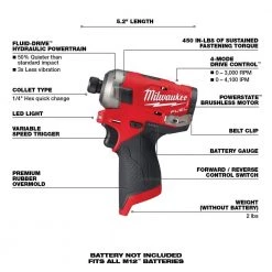 Milwaukee M12 FUEL SURGE 12V Lithium-Ion Brushless Cordless 1/4 in. Hex Impact Driver (Tool-Only) -Power Tools Sales Store milwaukee impact drivers 2551 20 40 1000