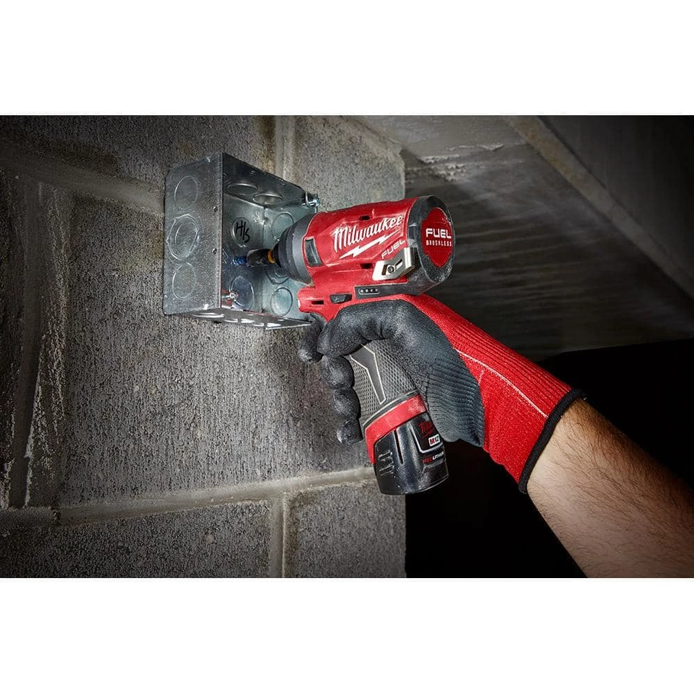 Milwaukee M12 FUEL 12V Lithium-Ion Brushless Cordless 1/4 in. Hex Impact Driver Kit W/ M12 3/8 in. Ratchet 11 Milwaukee M12 FUEL 12V Lithium-Ion Brushless Cordless 1/4 in. Hex Impact Driver Kit W/ M12 3/8 in. Ratchet - Image 9